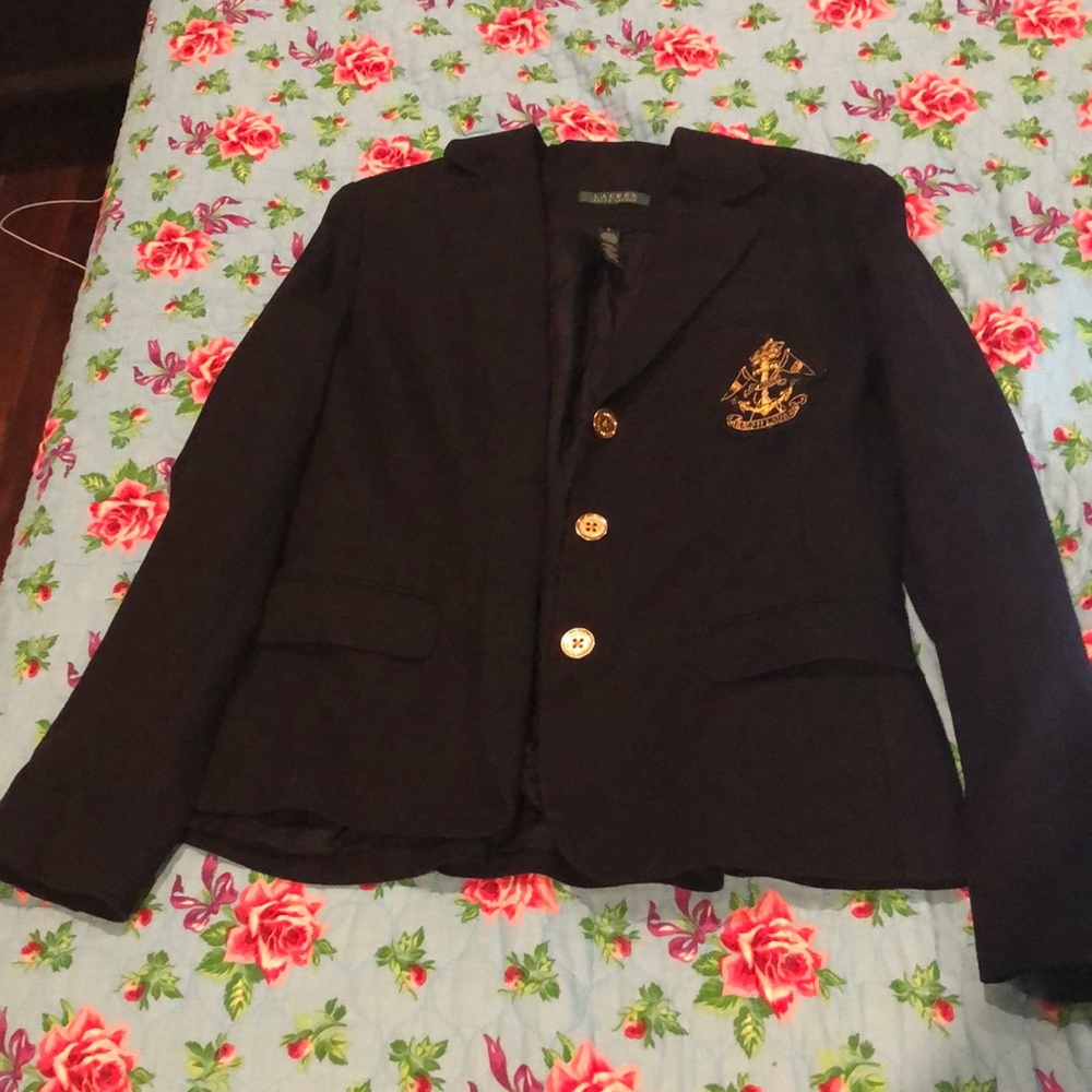 Lauren by Ralph Lauren Embroidered Crest Blazer